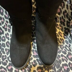 JJ Footwear Extra Wide Calf boots, black suede, Size 36